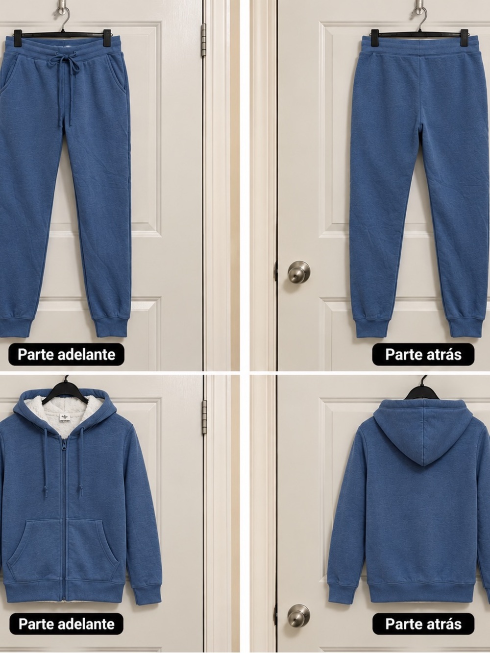 Men's Blue Sherpa-Lined Jogger Pants